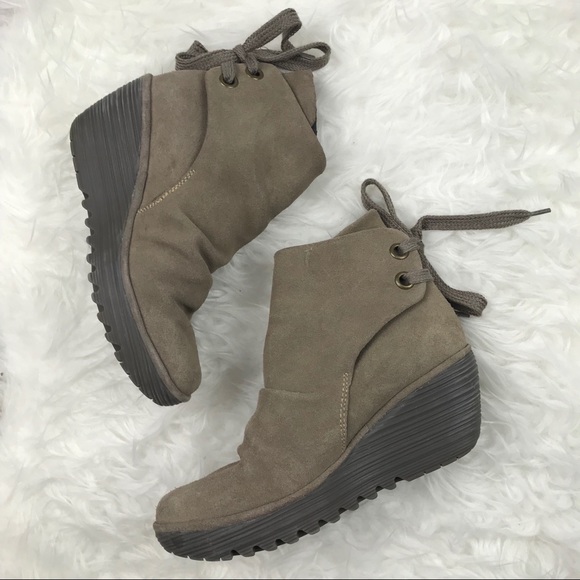 fly london suede wedge boots